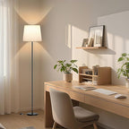 Pleated Shade Floor Lamp - 62" Dimmable Standing Lamp with Remote & Foot Switch, 4 Color Temps, E26 LED Bulb, 9W Modern Floor Reading Light for Living Room Bedroom Office Corner, Black