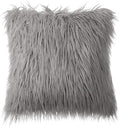 Phantoscope Faux Fur Pillow Cover Decorative Fluffy Throw Pillow Mongolian Soft Fuzzy Pillow Case Cushion Cover for Bedroom and Couch, Gray 18 x 18 Inches