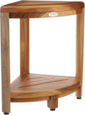 DecoTeak Teak Corner Shower Shelf – 2 Tier Waterproof Bathroom Storage Organizer Compact Wood Storage | Water-Resistant Design | Space Saver for Showers & Small Bathrooms | Shaving Foot Rest
