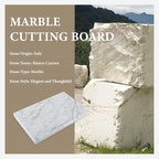 Koville Italian Carrara Marble Cutting Board for Kitchen, 12x8inch Hand Crafted Marble Slab for Cheese, Charcuterie, Pastry Board - Wedding Gift, House Warming Gift
