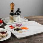 Koville Italian Natural Marble Cutting Board for Kitchen, 16x12inch Large Hand Crafted Marble Slab for Cheese, Charcuterie, Pastry Board - Wedding Gift, House Warming Gift