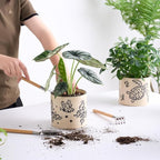 5 Inch Ceramic Plant Pots with Drainage Holes, Small Round Flower Pots for Indoor Plant, Unique Animal Flower Planters (Cat)