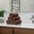 Luxury Hotel & Spa Quality, Quick Dry 100% Turkish Cotton 700 GSM, Eco Friendly Towel, for Bathroom, Gymand Kitchen Dobby Border Soft Hand Towel Set 16 X 30, Cocoa, Hand Towels - Set of 6
