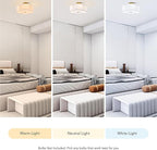 VONLUCE Semi Flush Mount Ceiling Light, 13" Ceiling Light Fixture with Four Leaf Clover-Shaped, 4-Light Modern Light Fixture for Bedroom Living Room Nursery Hallway, White Shade & Gold Finish