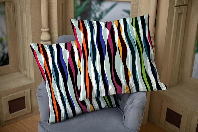 CAPSCEOLL Abstract Colorful Throw Pillow Covers Modern Home Art Decor,18 X 18 Inches Set of 2 Pillow Cases Decorative,Abstract Pillowcases for Bedroom,Living Room,Cushion Couch Sofa