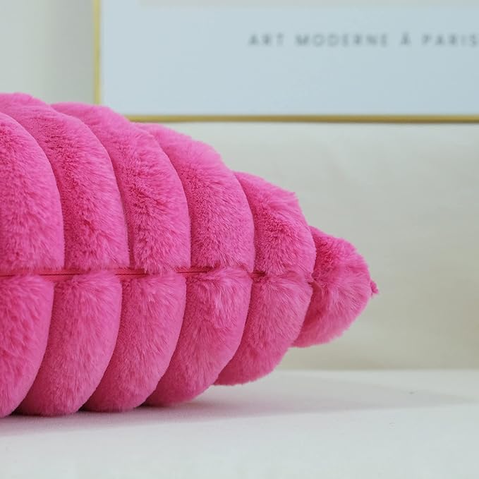 JOJUSIS Pack of 2 Faux Fur Plush Decorative Throw Pillow Covers Couch Cushion Case Soft Pillowcases (Hot Pink, 20 x 20-Inch)