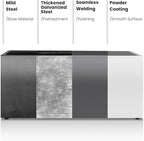 GSK 30" L White LED Metal Planter Flower Box Outdoor Illuminate Magnetic 3000K LED Light Strips Glow Vibe Modern Rectangle Raised Trough Drainage Holes Indoor Patio Balcony or Garden Decor