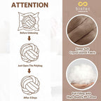 Sioloc Soft Knot Ball Pillows,Round Throw Pillow Cushion Home Decoration Plush Pillow,Throw Knotted Pillow Handmade Round Plush Pillow（10.6inches,Brown）