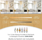 7-Tiers 22 Lights Gold Crystal Chandelier Luxury 35.46" Modern Contemporary Crystal Pendant Ceiling Lighting Crystals Light Fixture for Living Room Hotel Lobby Restaurant Foyer High Ceiling
