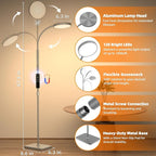 Floor Lamp, Adjustable Height Floor Lamps for Living Room Bedroom, 120 LED Super Bright Standing Lamp Remote Control Dimmable Gooseneck Tall Stand Reading Lamp for Office Craft, Matte Gray