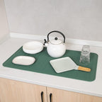 Silicone Dish Drying Mat for Multiple Usage,Easy clean,Eco-friendly,Heat-resistant Silicone Mat for Kitchen Counter or Sink,Refrigerator or Drawer Liner Green 4XL 32 inches x 18 inches
