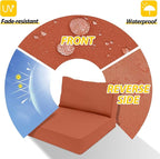 AAAAAcessories Outdoor Deep Seat Cushions, Waterproof, Fade-Resistant Patio Furniture Replacement Cushions, 23.5" x 25.5" x 5" + 23.5" x 13.5", Rust