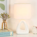 Lampwell LILA Small Modern Ceramic Table Lamp, Off White, 6.7x3.94xH11.8IN, Bulb Excluded, Kids & Night Table Lamp