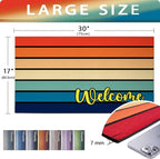 Bulijojo Rainbow Entrance Door Mat Large 17 x 30 Inch Entry Way Doormat Front Door Rug Outdoor Heavy Duty Welcome Mat, Non Slip Rubber Back Low Profile