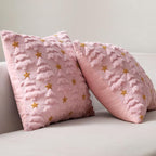 MIULEE Christmas Pillow Covers 18x18 Inch Set of 2, Pink Christmas Tree Plush Faux Fur Pillowcases Soft Decorative Throw Pillow Cases for Couch Sofa Living Room Winter Xmas Holiday Home Decor