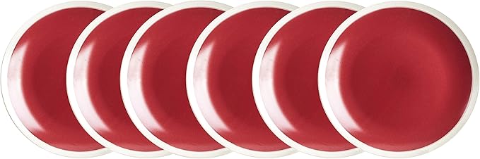 Rock Ridge Speckled Stoneware Dinnerware Set (18pc Set, Garnet and Ivory)