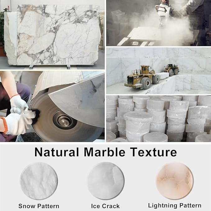 Alabaster Round Chandelier, 32 Inch Natural Spanish Marble Stone Texture Chandeliers, Dimmable Dining Room Chandelier over Table, Modern Luxury Lighting for Living Room, Bedroom, Entryway, Foyer