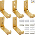 ZEYU Folding Coat Hooks, 5Pcs Wall Hooks for Hanging Coat Towel Hooks Hardware Heavy Duty Aluminum Alloy Headphone Holder Hooks No Rust Wall Mounted with Screws for Hat Bags Fitness Equipment Golden
