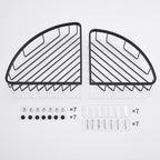 [2 Pack] Corner Shower Caddy Shelf Organizer, Stainless Steel Heavy Duty Rust-Proof Shampoo Holder, Wall Mounted Storage Rack for Bathroom & Kitchen, Matte Black