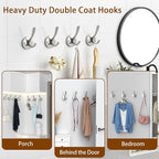 ZUONAI Towel Hooks for Bathrooms Wall Mounted 2 Pack Brushed Nickel Coat Hooks Heavy Duty Towel Wall Hooks for Coats Robes Hats Bath Entryway Cubicle Kitchen