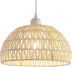 Hand-Woven Rattan Wicker Boho Pendant Light,Minimalist Transitional LED Pendant Hanging Light Fixture for Kitchen Island Dining Room Restaurant Craft Room,Bulb Included W11.81 UL Listed