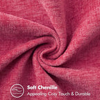 MIULEE Pack of 2 Couch Throw Pillow Covers 20x20 Inch Hot Pink Farmhouse Decorative Pillow Covers with Stitched Edge Soft Chenille Solid Dyed Spring Pillow Covers for Sofa Bed Living Room