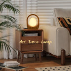 JESLED Rechargeable Cordless Table Lamp, Touch Control 3-Color Dimmable Bedside Lamp, Small Nightstand Lamp with Wooden Retro Design for Bedroom Ambient Lighting