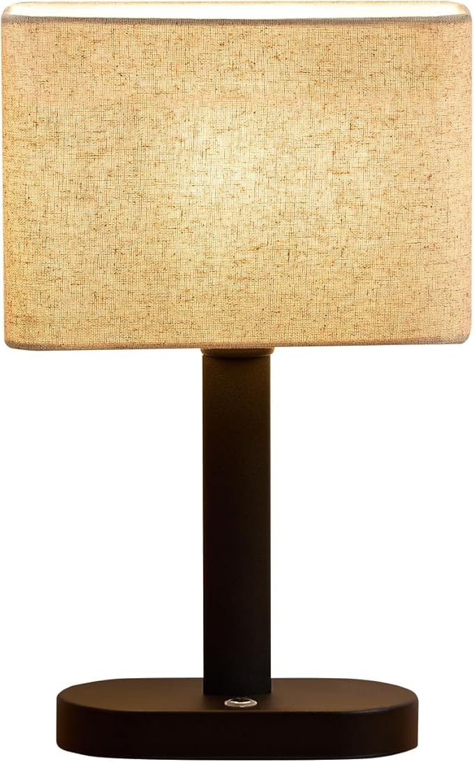 12.6" Cordless Touch Table Lamp, 5200mAh Rechargeable Desk Lamp, Stepless Dimming Modern Bedside Lamps with 3000K Warm Light LED Bulb, Nightstand Lamps for Study, Bedroom, Living Room, Office