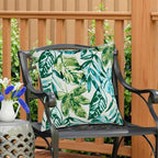 Water Resistant Outdoor Throw Pillows for Patio Furniture,18x18 Inch Decorative Pillows Set of 2 with Insert,Hidden Zipper Headrests for Sofa Couch Chair(Palm Leaf)