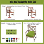 idee-home Outdoor Chair Cushions Set of 4, Thick 19" x 19" x 3" Outdoor Seat Cushions Patio Furniture Waterproof with Ties, Dining Pads