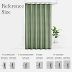 KGORGE Linen Fabric Shower Curtain-Button Hole Semi Sheer Lightweight Waterproof Thick Cloth Neutral Shower Curtains for Bathtub Bathroom, Forest Green, 72 x 72 inches Long, 12 Hooks Included, 1 Panel