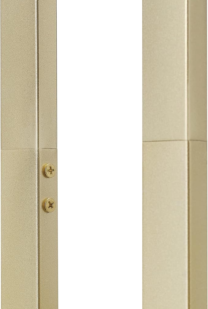 GLOBE Electric 12273 D'Alessio 58" Floor Lamp, Gold, White Linen Shade, Faux Marble Base, On/Off Socket Rotary Switch, Title 20 LED Bulb Included