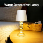 MJ PREMIER Cordless Table Lamp, Small Rechargeable Lamp with Touch Control, 9.5" H, 3 Color Stepless Dimming Battery Operated Lamps for Bedroom/Living Room/Bathroom/Kitchen/Corner/Entryway (White)