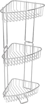ToiletTree Products Stainless Steel Floor Shower Caddy - Corner Caddy Shelf for Bathroom and Bath Storage - Rust-Proof Caddy for Shampoo, Soap, and More