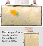 90L Under Bed Storage Containers, Closet Organizers and Storage Bins, Foldable Underbed Storage Bags for Blankets, Towels, Comforter, Sweaters, Pillows, Linen Sheets, Wrapping Paper, 4 Pack Beige