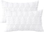 OTOSTAR Set of 2 Xmas Soft Plush Short Wool Velvet Decorative Throw Pillow Covers Rectangular Luxury Style Cushion Case Pillow Shell for Sofa Bedroom Christmas Tree White, 16x24 Inch