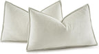 MIULEE Pack of 2 Christmas Cream Decorative Lumbar Pillow Covers 12x20 Inch Soft Chenille Luxurious Couch Throw Pillows Farmhouse Cushion Covers with Elegant Design for Sofa Bedroom Living Room Decor