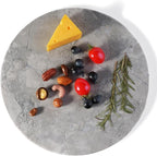 Koville Round Marble Pastry Cutting Board - 11" Gray Marble Cheese Board for Baking, Charcuterie, Pastry, Trivet - Non-Stick Heat Resistant Stone Cutting Boards for Kitchen