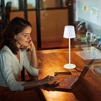 2 Pack Cordless Table Lamp, 5000mAh Portable Rechargeable LED Desk Lamp, 3 Color Modes Stepless Dimming Table Light with Memory Function, for Dinner, Patio, Home, Restaurant.