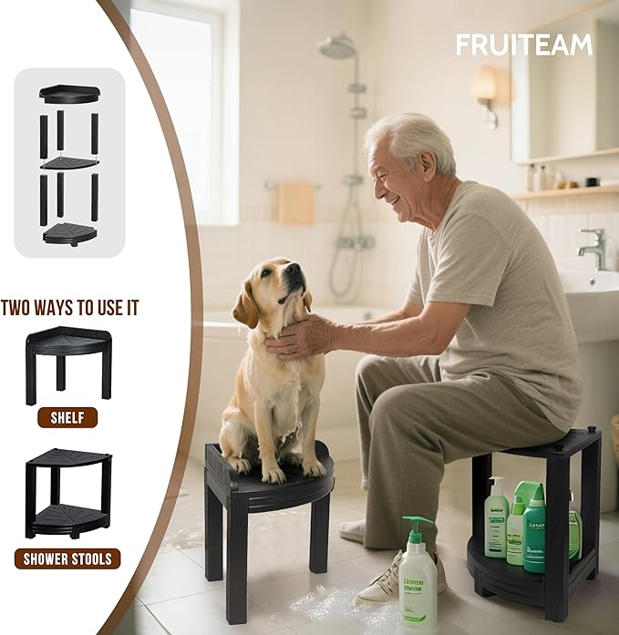 Corner Shower Shelves, Shower Shelf for Inside Shower, Sturdy Shower Organizer Corner, 3-Tier Waterproof Bathroom Storage Shelf for Organizing Toiletries, Space Saving Bathroom Storage