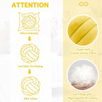 Sioloc Soft Knot Ball Pillows,Round Throw Pillow Cushion Home Decoration Plush Pillow,Throw Knotted Pillow Handmade Round Plush Pillow（7.8inches,Yellow）