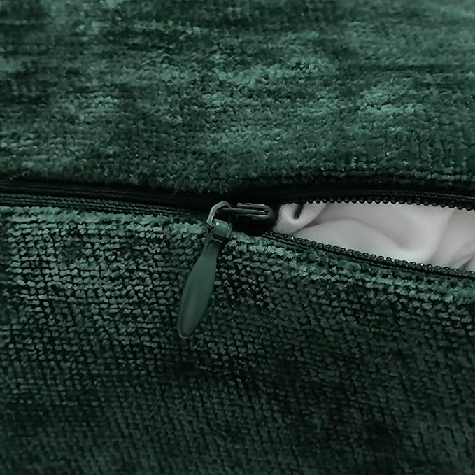 Jeneoo Hunter Green Decorative Couch Throw Pillow Covers Soft Chenille Comfy Solid Cushion Cases for Sofa Living Room Decor (Set of 1, 14 x 36 Inches)