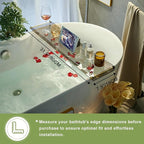 Acrylic Bathtub Tray Caddy, Clear Bath Shelf Tub Rack with Golden Handle, Luxury Bathroom Organizer Tablet Holder (Transparent Black) SHUNLI