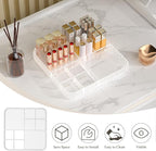Rotating Makeup Organizer with Makeup Brush Holder, Large Capacity Perfume Organizer for Vanity Countertop, Acrylic Skincare Organizers Spinning Holder Storage Rack (Clear)