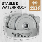 LEVERLOC Corner Shower Caddy Suction Cup, shower shelves suction cup, 2 Pack Basket Powerful Bathroom, Waterproof & Oil-proof Organizer for Kitchen, No-Drilling Removable (Grey)