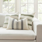 MIULEE Set of 2 Moss Green Boho Decorative Lumbar Pillow Covers 12x20 Inch Farmhouse Rustic Couch Throw Pillows Modern Summer Cushion Covers Retro Cute Macrame Woven Home Decor for Bed Sofa Chair