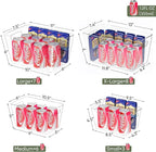 BALEINE Clear Plastic Storage Bins, Pantry Organization, BPA Free Stackable Refrigerator Organizers and Storage with Handles for Kitchen Fridge Cabinet Bathroom (4PK, 13x7.4x6.2)