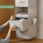 Vailando 6-Shelf Hanging Closet Organizer, Hanging Shelves for Closet with 2 Large Drawer&1 Drawer w/Compartment, 12'' x 12'' x 48.8'', Baby Organizer for Nursery…