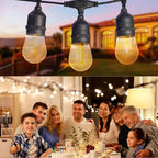 27FT Solar String Lights Outdoor with Remote, Dimmable Waterproof Solar Powered Patio Lights for Garden, Backyard, Camping, Party Shatterproof LED Edison Bulbs & Color Changing.