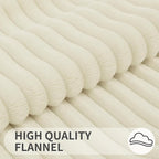 Simmore Decorative Fall Throw Pillow Covers 20x20 Set of 2, Soft Natural Plush Flannel Double-Sided Fluffy Couch Pillow Covers for Sofa Living Room, Beige